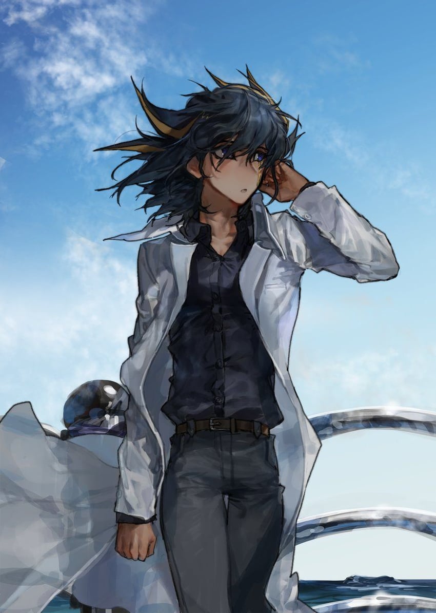 fudo yusei (yu-gi-oh! and 1 more) drawn by momentcorefly