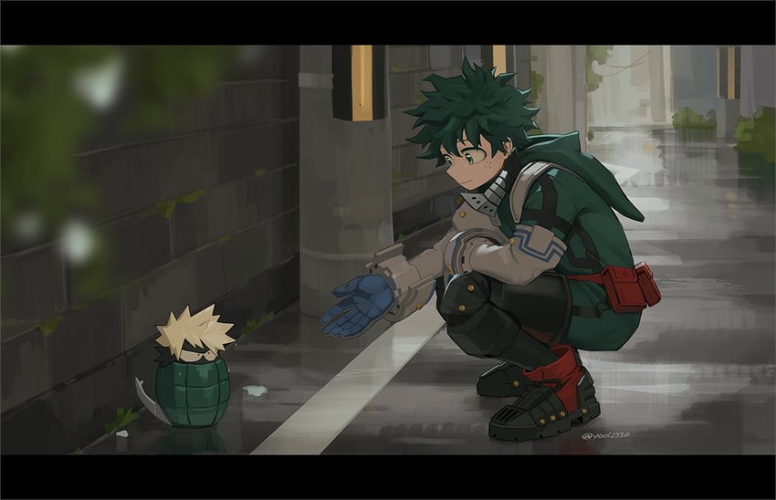 midoriya izuku and bakugou katsuki (boku no hero academia) drawn by yeol2510