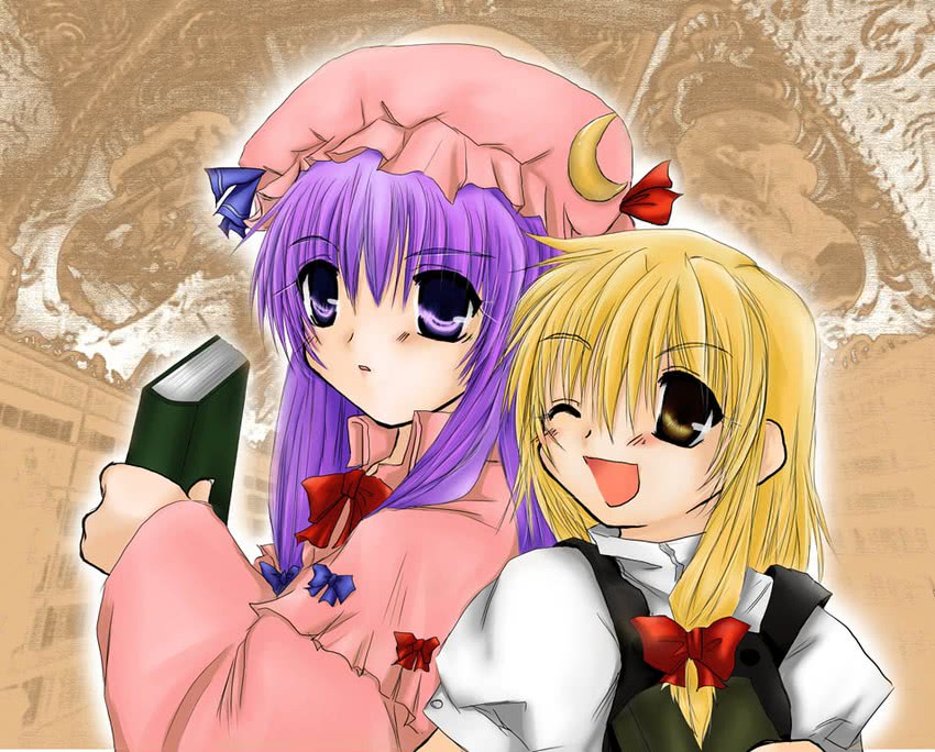 kirisame marisa and patchouli knowledge (touhou) drawn by pixiv_69579
