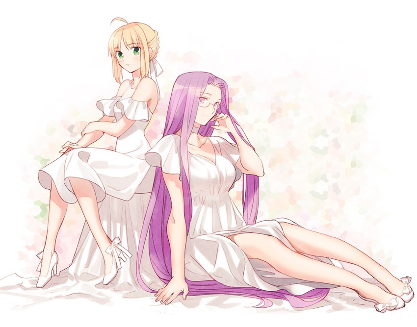 artoria pendragon, saber, and medusa (fate and 1 more) drawn by kaenis