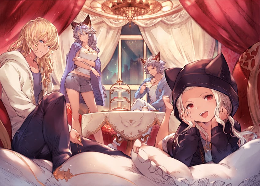heles, scathacha, seruel, and naoise (granblue fantasy) drawn by minaba_hideo