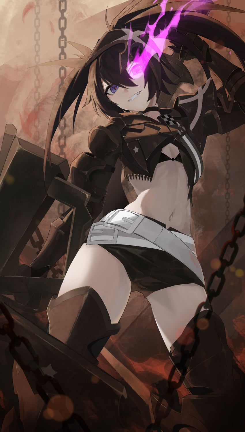 insane black rock shooter (black rock shooter) drawn by ice_mingwei