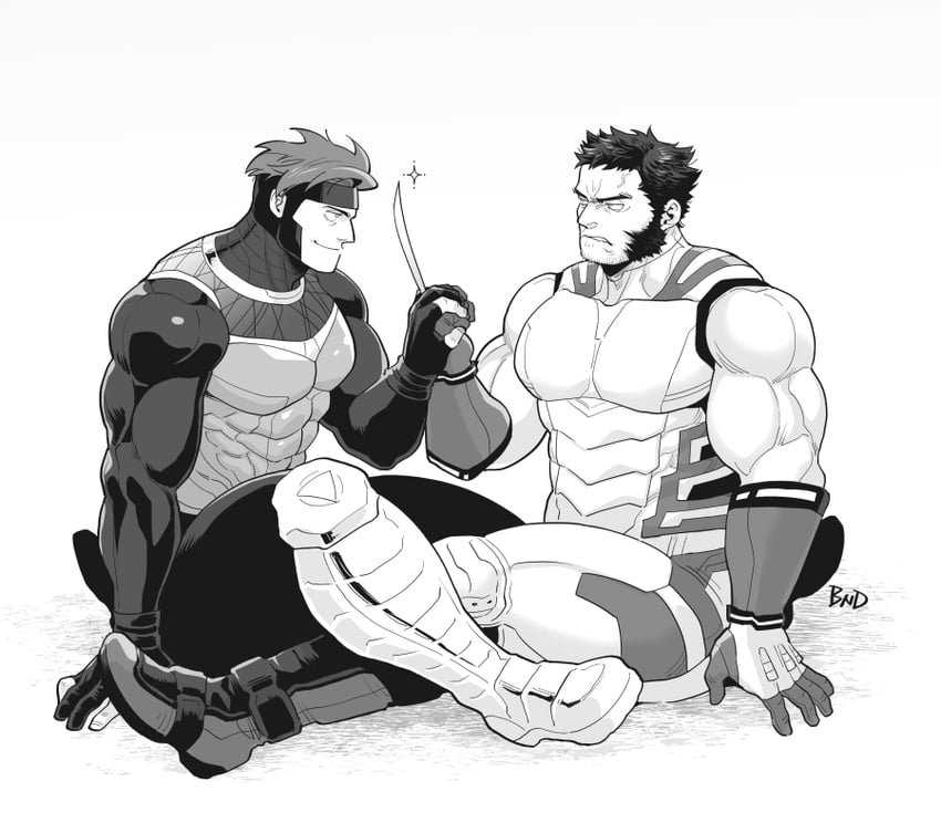 wolverine and gambit (marvel and 4 more) drawn by sekijaku