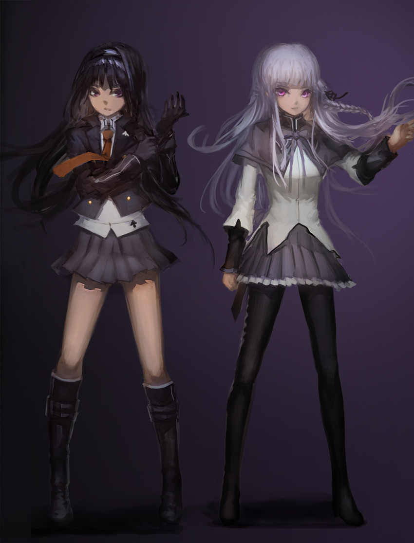akemi homura and kirigiri kyoko (mahou shoujo madoka magica and 2 more) drawn by blackrabbitsoul