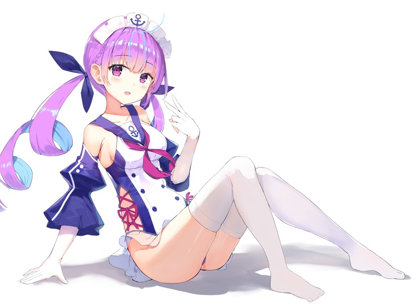 minato aqua (hololive and 1 more) drawn by zhiyou_ruozhe