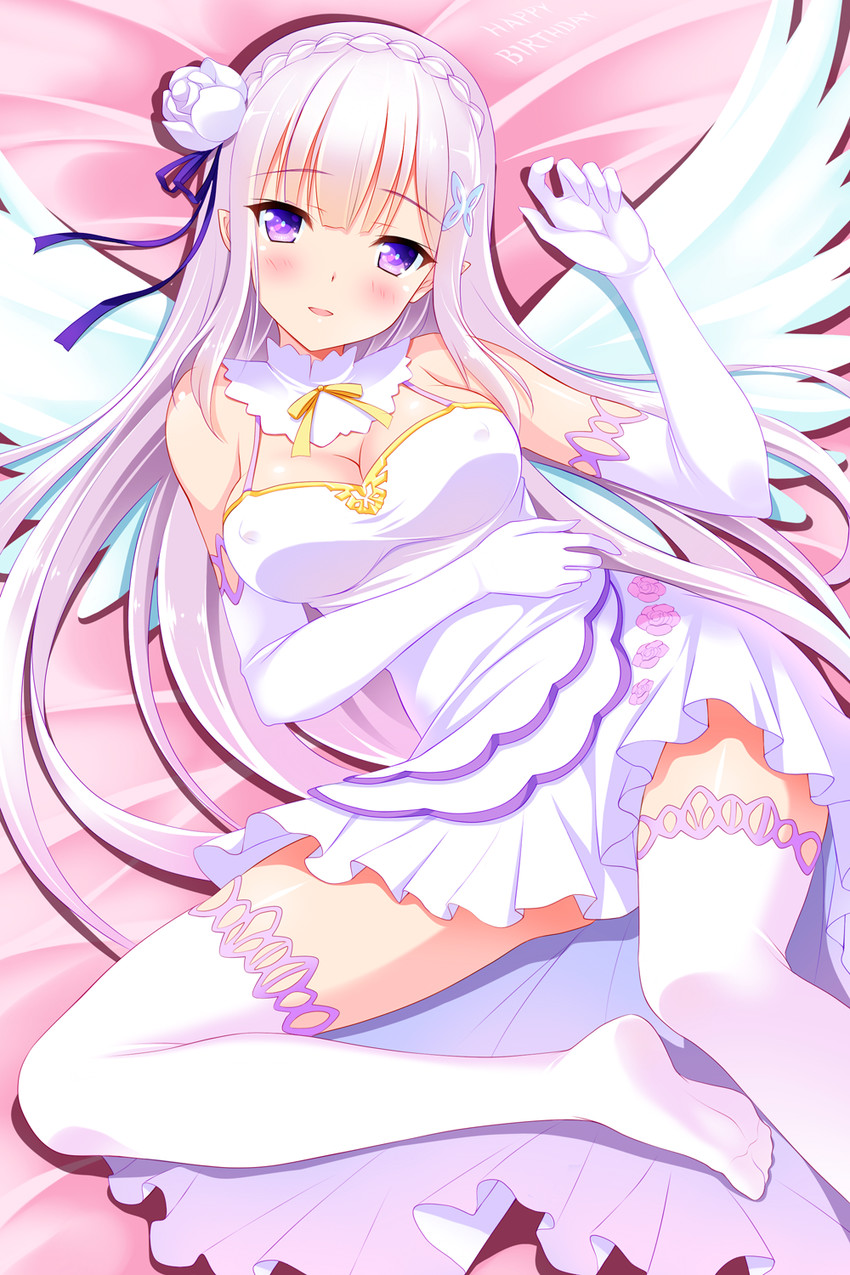 emilia (re:zero kara hajimeru isekai seikatsu) drawn by bashen_chenyue