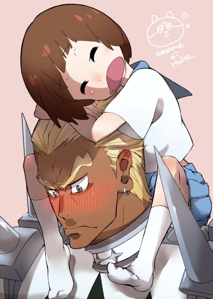 mankanshoku mako and gamagoori ira (kill la kill) drawn by omame_(syuphong)