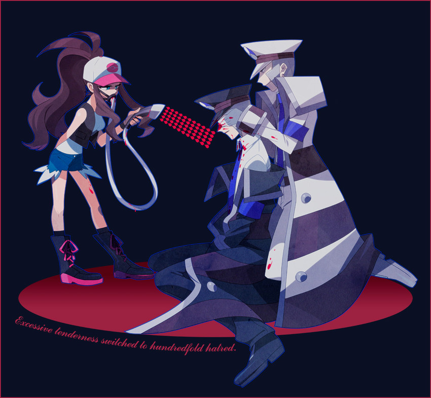 hilda, ingo, and emmet (pokemon and 1 more) drawn by sumizuki
