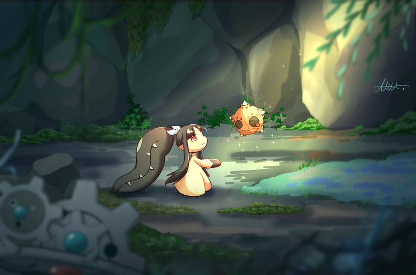 mawile, minior, and klinklang (pokemon) drawn by moxa_ryu