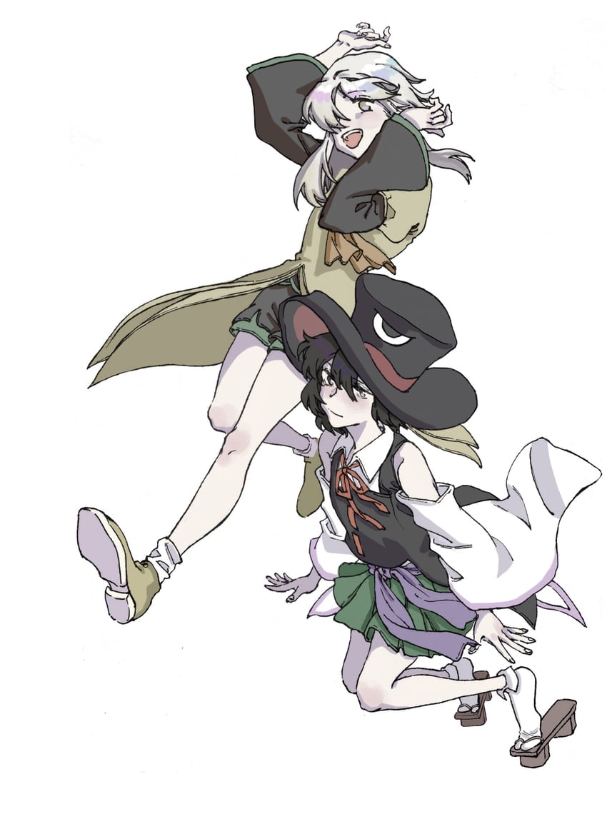 enraku tsubakura and houlen yabusame (len'en) drawn by jishixingle1029