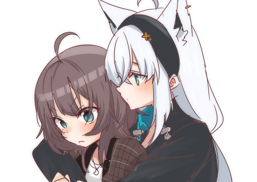 shirakami fubuki and natsuiro matsuri (hololive) drawn by roboro935672