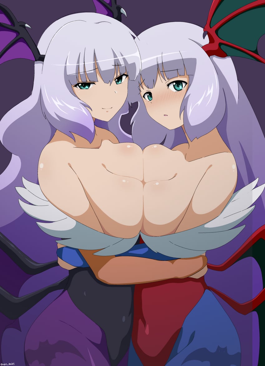 morrigan aensland, lilith, sthesia awar, and sthesia awar nono (gundam and 2 more) drawn by kairi_(fotune)