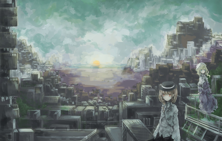usami renko and maribel hearn (touhou) drawn by michi_l_(streetlamp)
