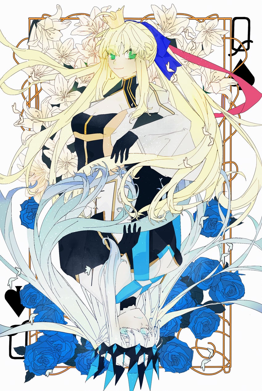 artoria pendragon, morgan le fay, and artoria caster (fate and 1 more) drawn by av4399