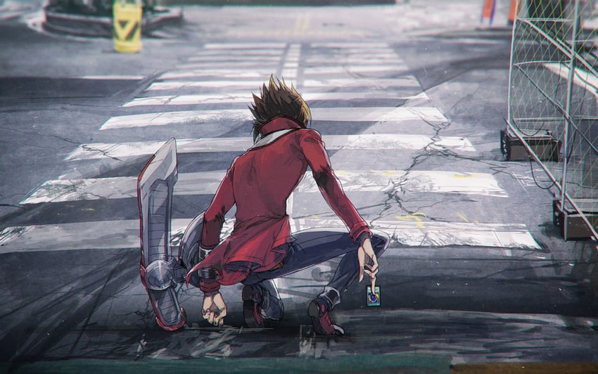 yuki judai (yu-gi-oh! and 1 more) drawn by moribuden