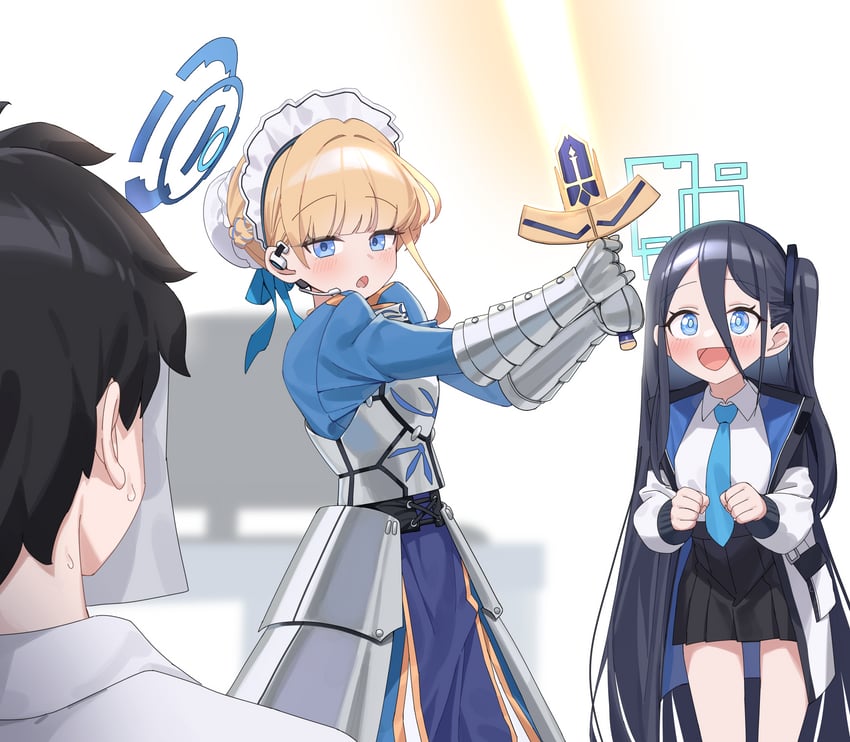 artoria pendragon, sensei, saber, toki, and aris (fate and 2 more) drawn by sgholln