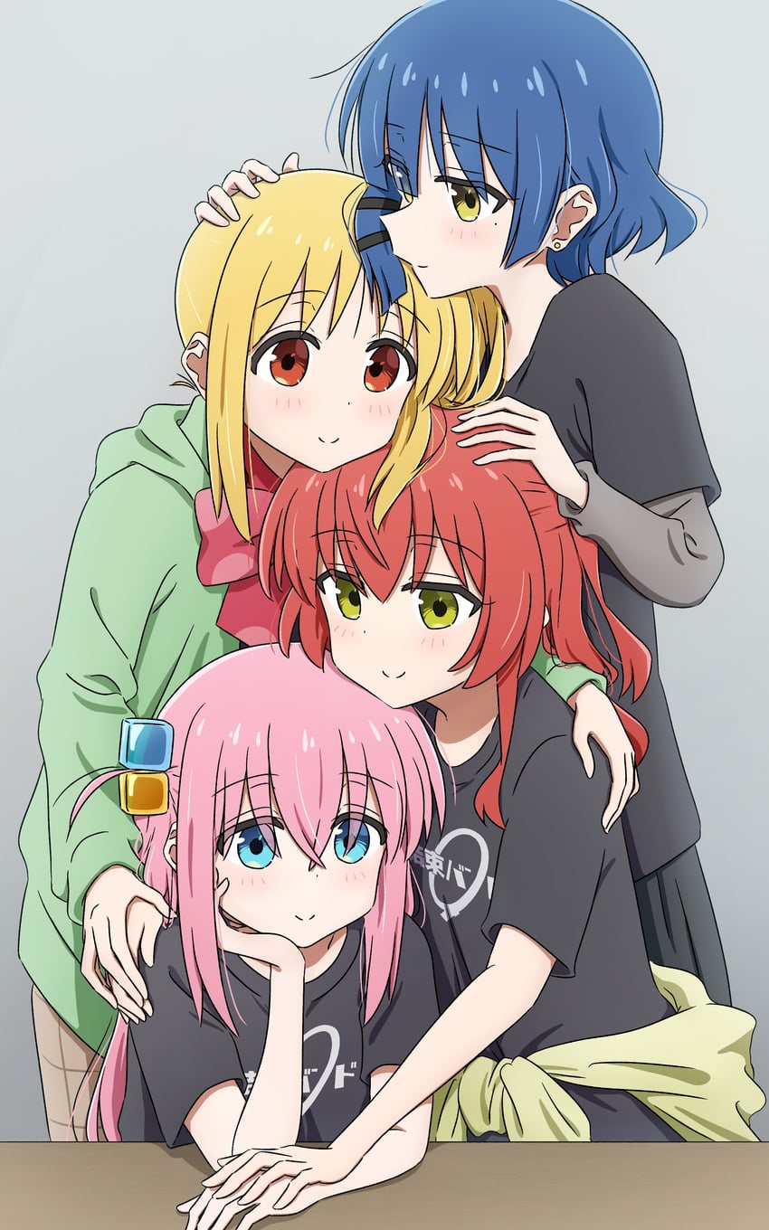 gotoh hitori, kita ikuyo, ijichi nijika, and yamada ryo (bocchi the rock!) drawn by mayo_(oekaki_bibbi)