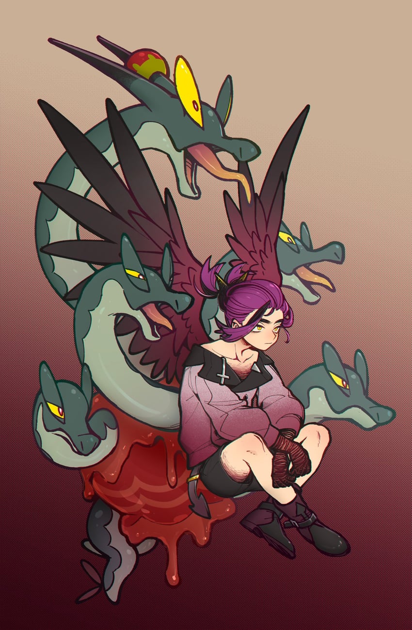 kieran and hydrapple (pokemon and 1 more) drawn by hi-fi_(fijazzy)