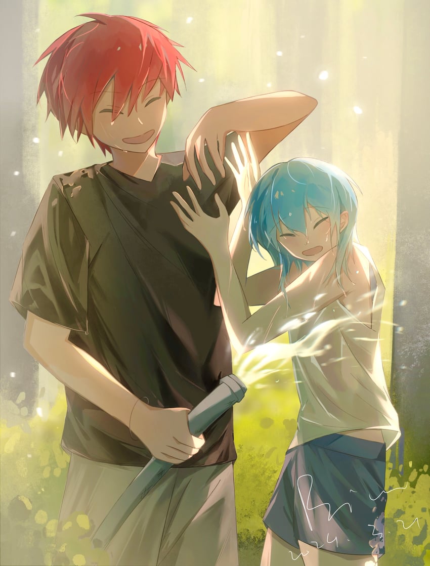 shiota nagisa and akabane karma (ansatsu kyoushitsu) drawn by bioo_dd