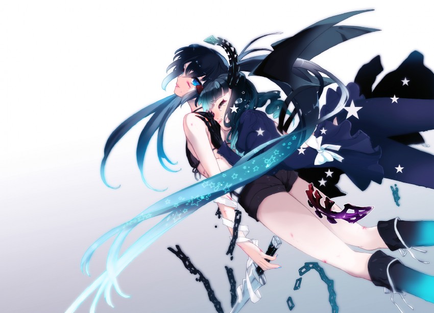 black rock shooter and dead master (black rock shooter) drawn by kanke_(yonkuma)