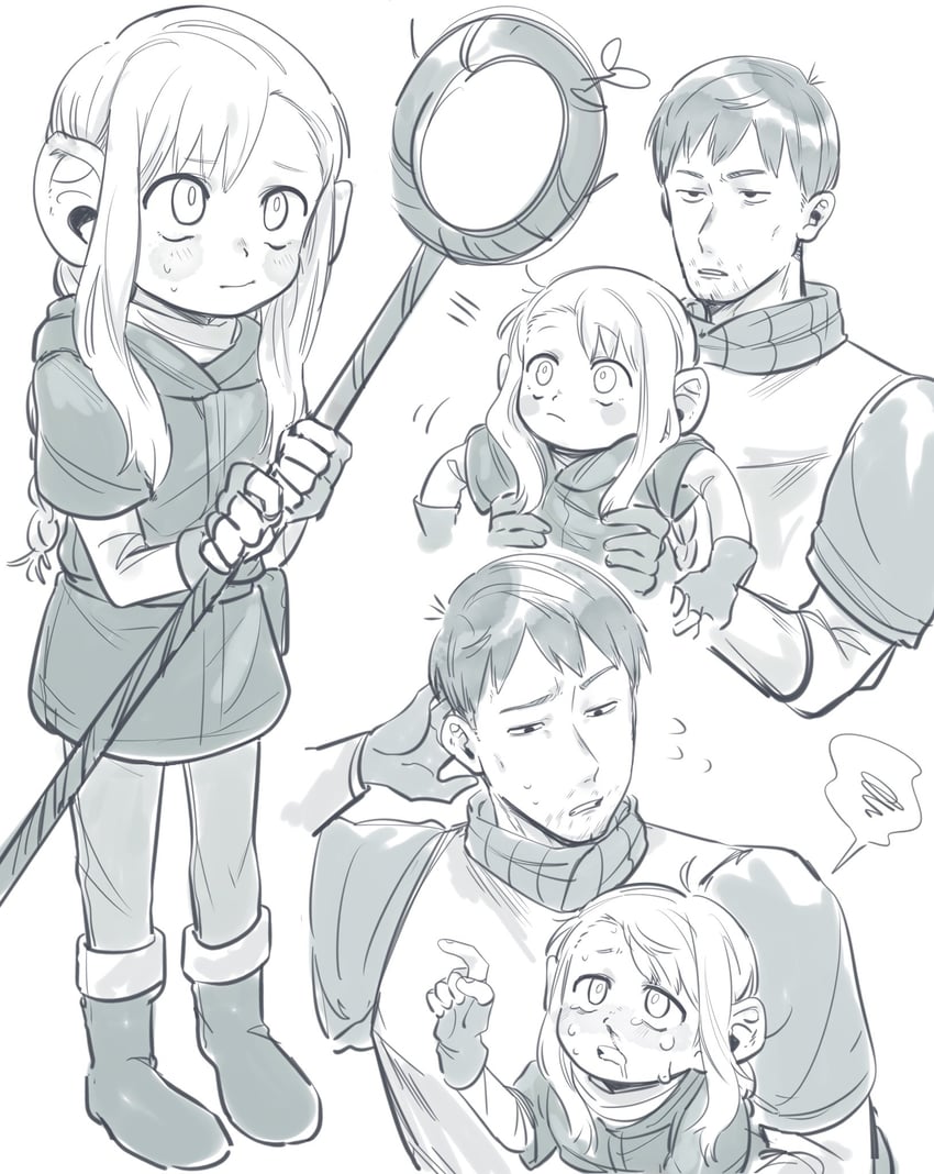 marcille donato and chilchuck tims (dungeon meshi) drawn by nemnem_11199