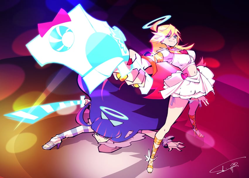 stocking and panty (panty & stocking with garterbelt) drawn by slim_(sl1m_skull)
