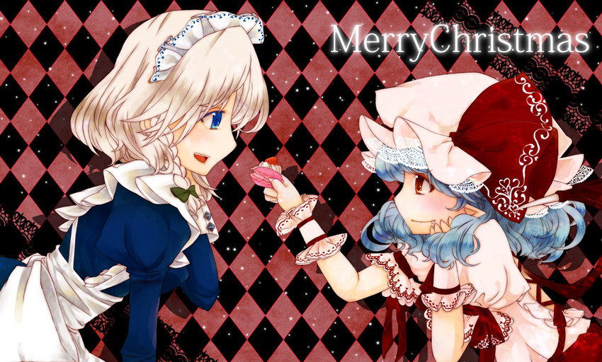 remilia scarlet and izayoi sakuya (touhou) drawn by nishino_miyuki