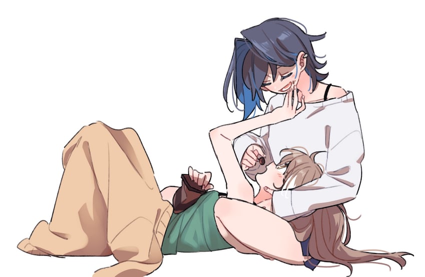 ouro kronii and nanashi mumei (hololive and 1 more) drawn by anco_(platanity)