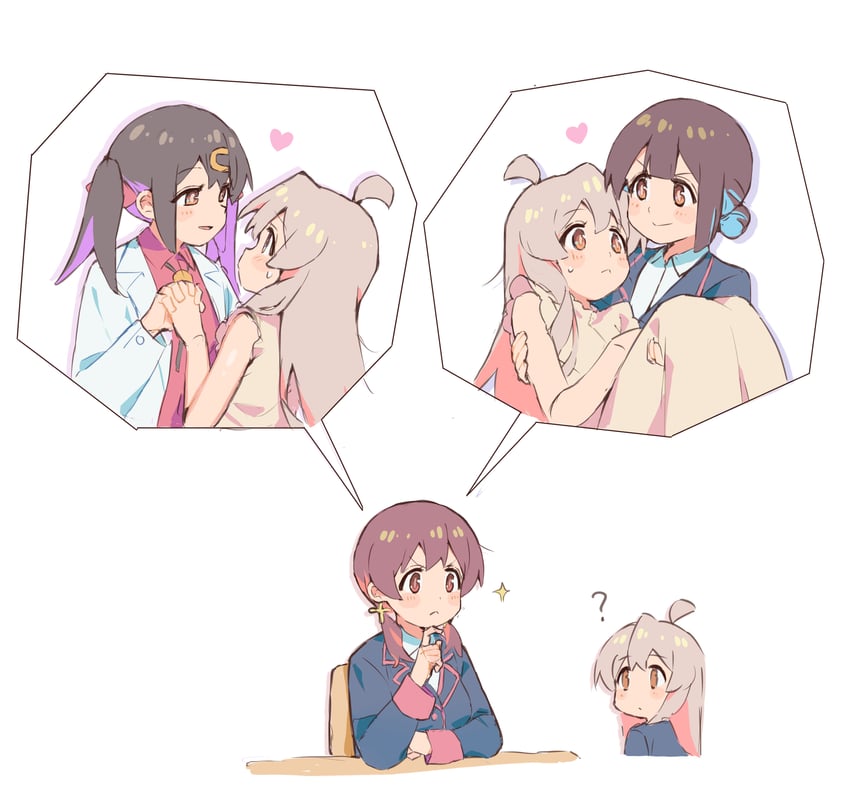 oyama mahiro, oyama mihari, hozuki momiji, and murosaki miyo (onii-chan wa oshimai!) drawn by karubi_(karubi465558)