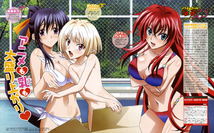 rias gremory, himejima akeno, and gasper vladi (high school dxd and 2 more) drawn by gotou_junji