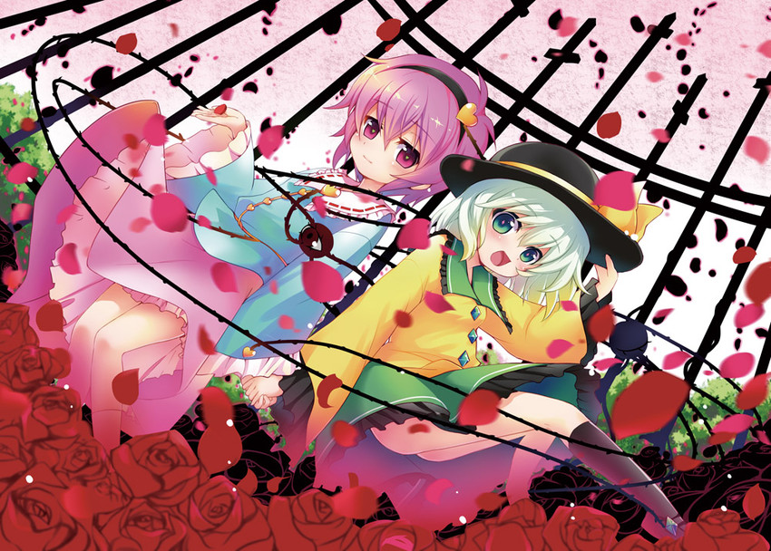 komeiji koishi and komeiji satori (touhou) drawn by minamura_haruki
