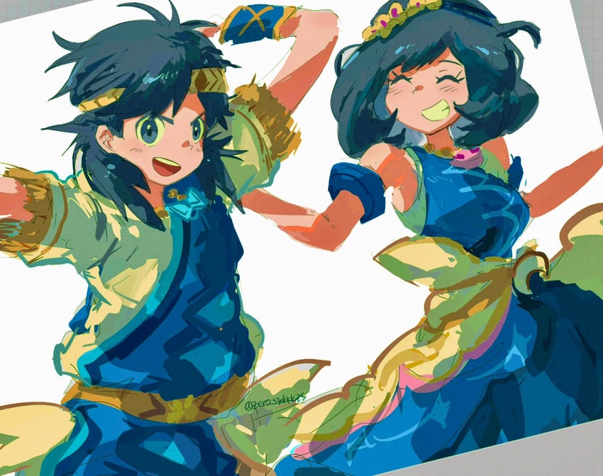 selene and elio (pokemon and 1 more) drawn by zs_(zero_sickkkzs)