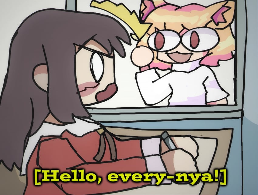 kasuga ayumu and neco-arc (tsukihime and 2 more) drawn by fwkzpoulet