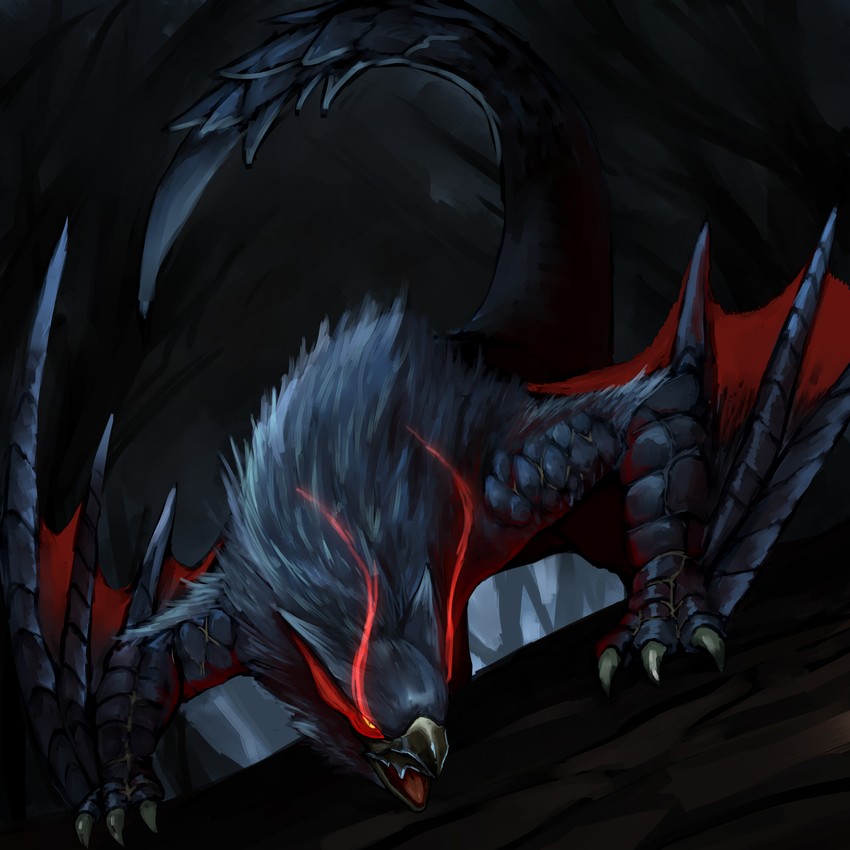 nargacuga (monster hunter) drawn by tesshii_(riza4828)