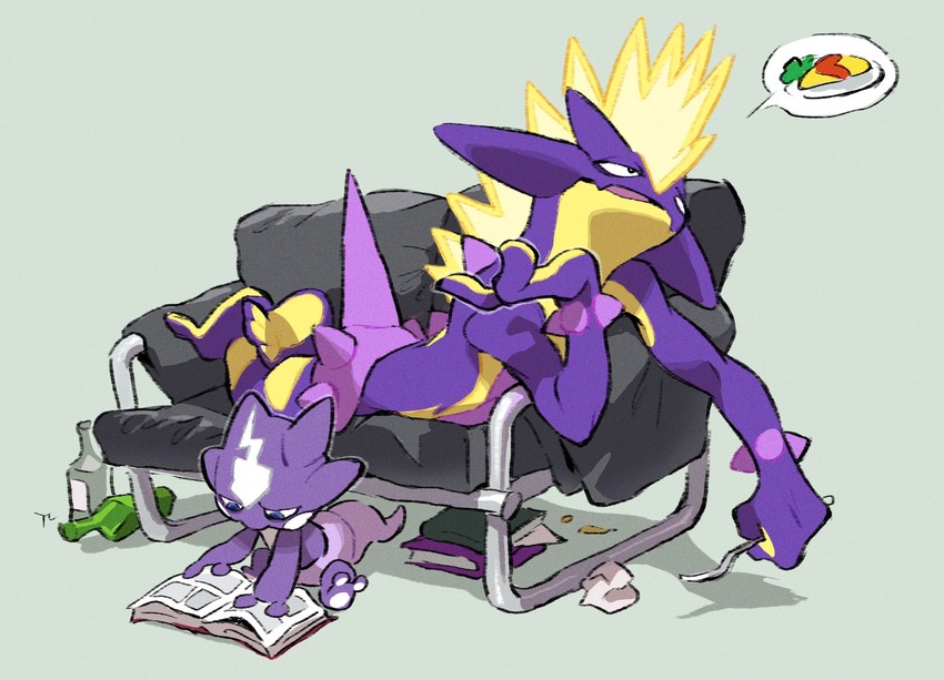 toxtricity and toxel (pokemon) drawn by hemhemhoo