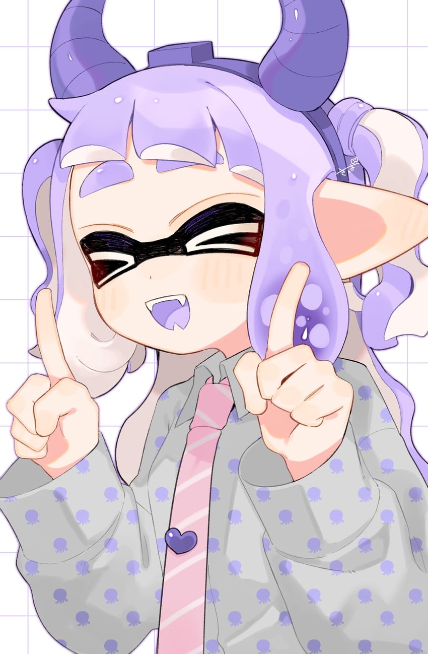 inkling player character and inkling girl (splatoon) drawn by sabata_saba