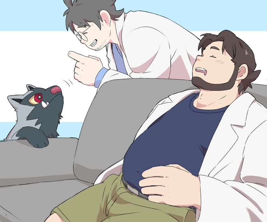 poochyena, professor neroli, and professor birch (pokemon and 2 more) drawn by odmk_(jinnta4014)
