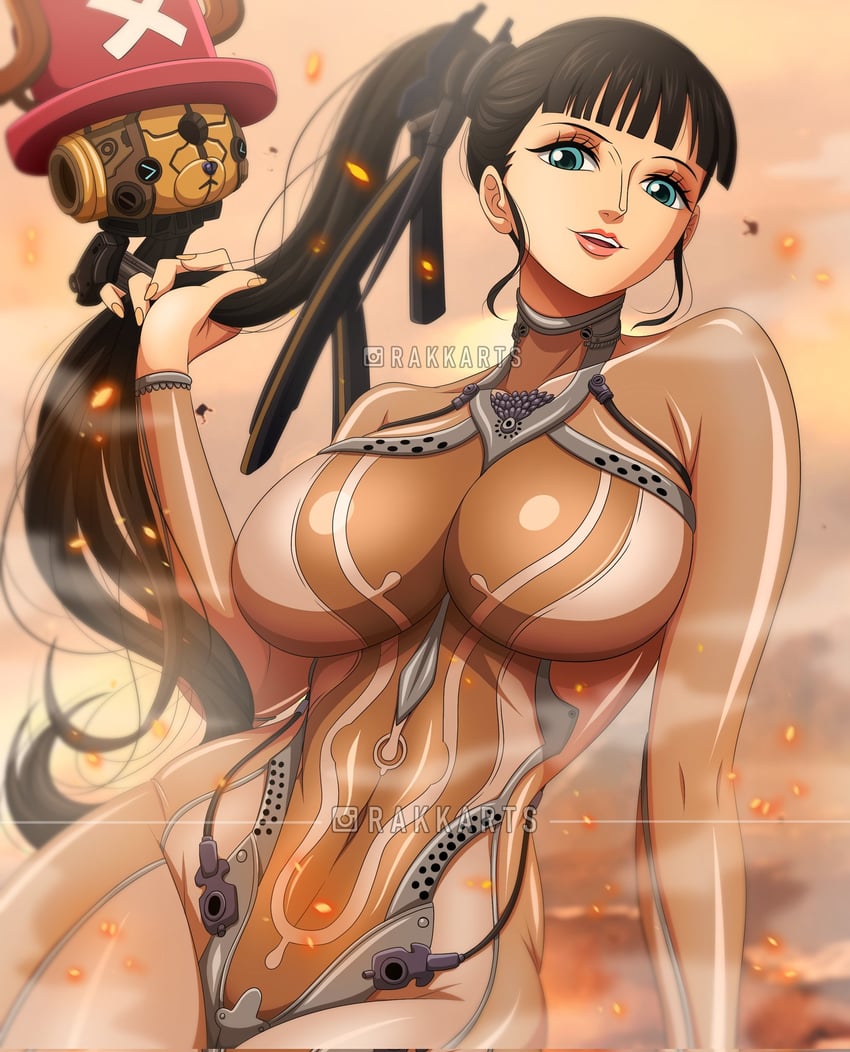 nico robin, tony tony chopper, and eve (one piece and 1 more) drawn by rakara11_(rakkarts)