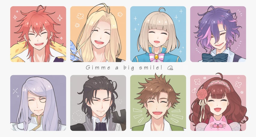 ani inako, mare selen el phiriazar, gurimaru, narek ischl de milidonia, vino von lomzard, and 4 more (dame x prince) drawn by ruei_(chicking)