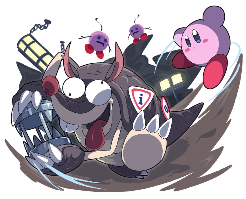 kirby and sillydillo (kirby and 1 more) drawn by poyo_party