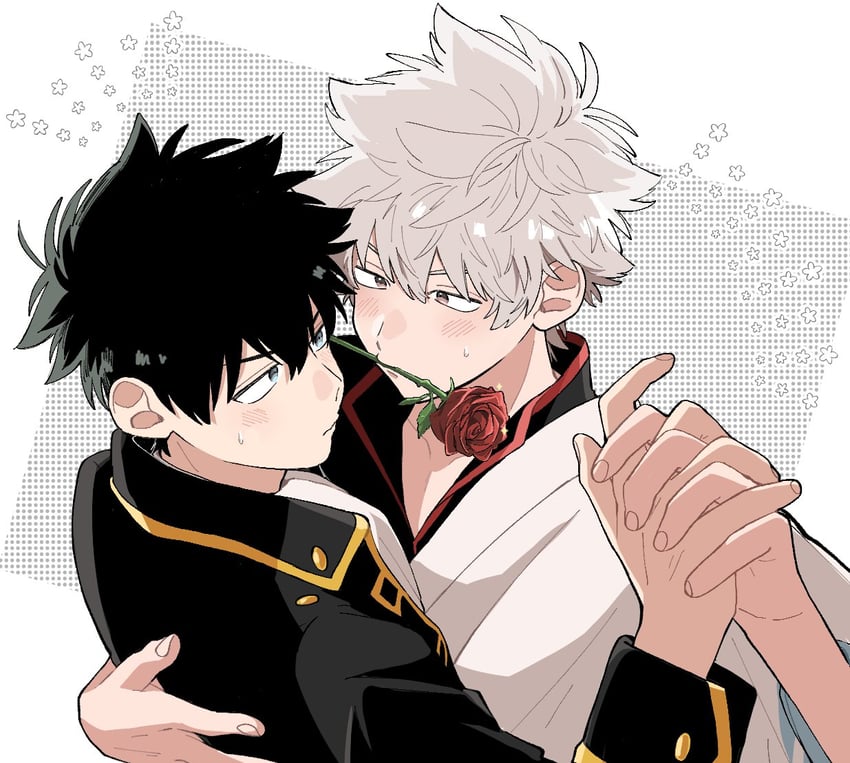 sakata gintoki and hijikata toushirou (gintama) drawn by 55_hachichan