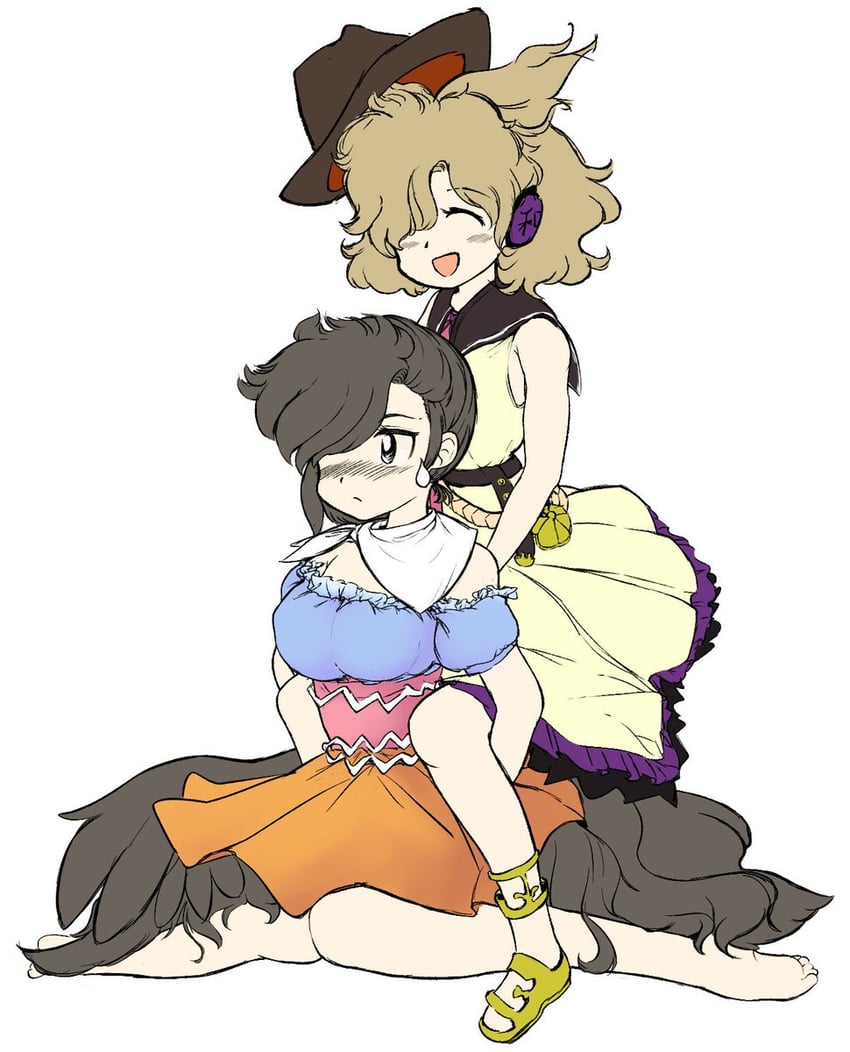 toyosatomimi no miko and kurokoma saki (touhou) drawn by yatyou