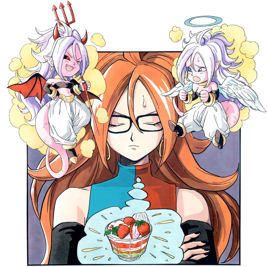 android 21 and majin android 21 (dragon ball and 1 more) drawn by silverwoodwork