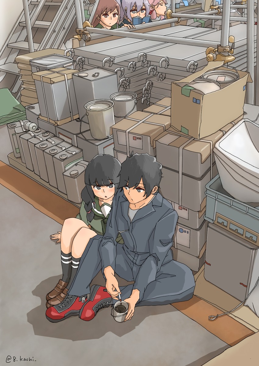 kitakami, ooi, akashi, and aoba (kantai collection) drawn by kachi_(kachi5100)