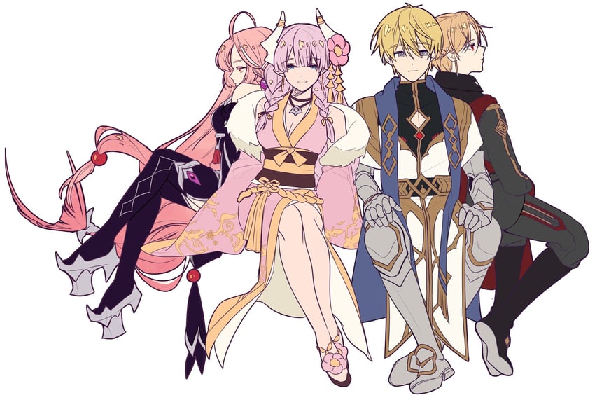 lumie miratisa, lairei yen, joshua levinth, and johan talede (lord of heroes) drawn by winelalala306