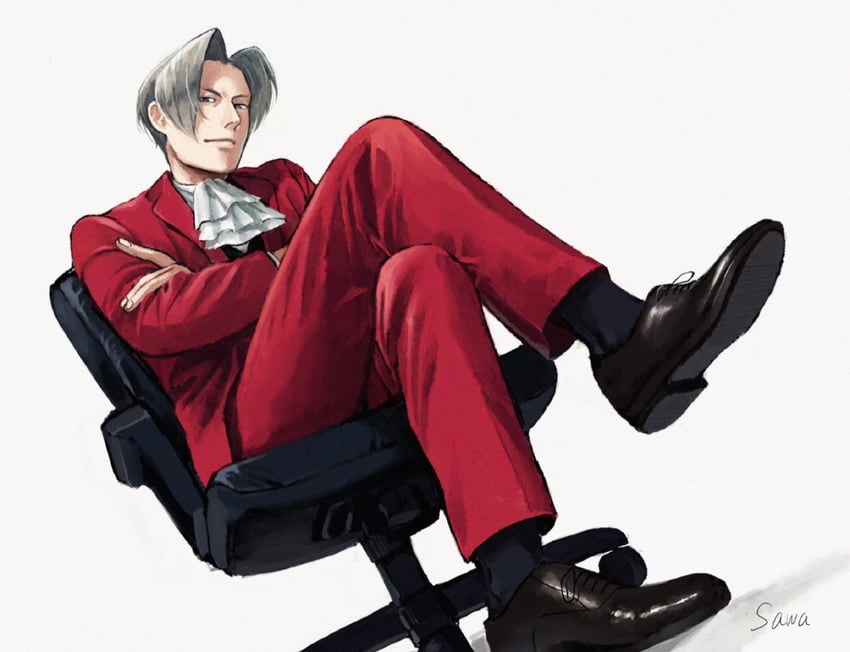 miles edgeworth (ace attorney) drawn by sawa_(2384)