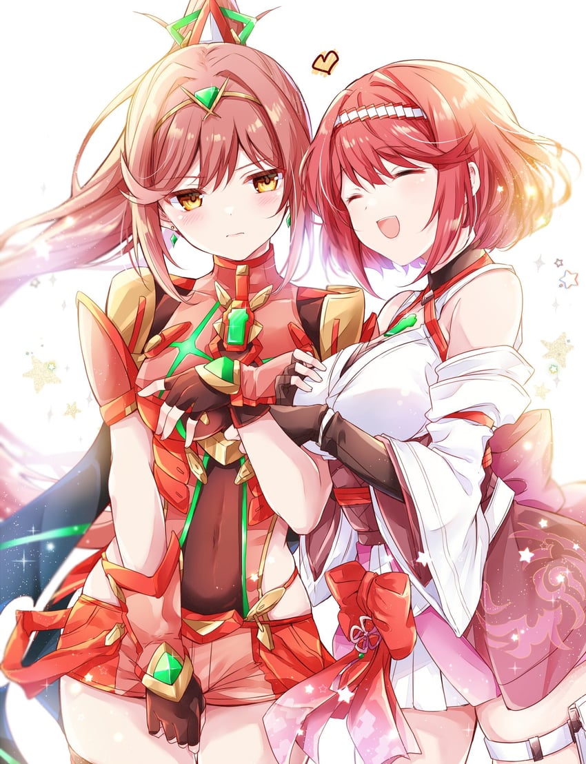 pyra and glimmer (xenoblade chronicles and 3 more) drawn by ui_frara