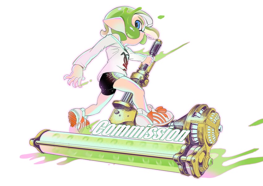 inkling player character and inkling girl (splatoon and 1 more) drawn by heatinsulator
