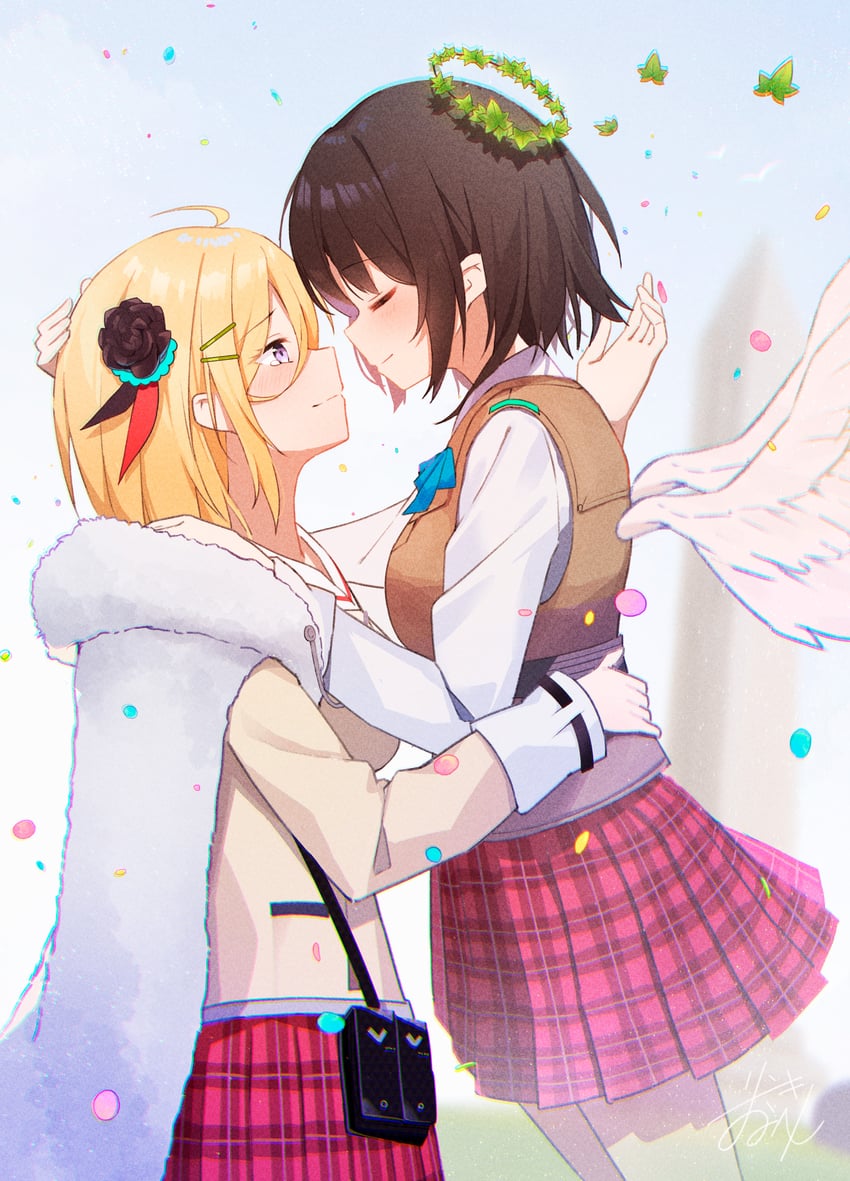 aoi erika and minase ichigo (heaven burns red) drawn by rinki_oohen
