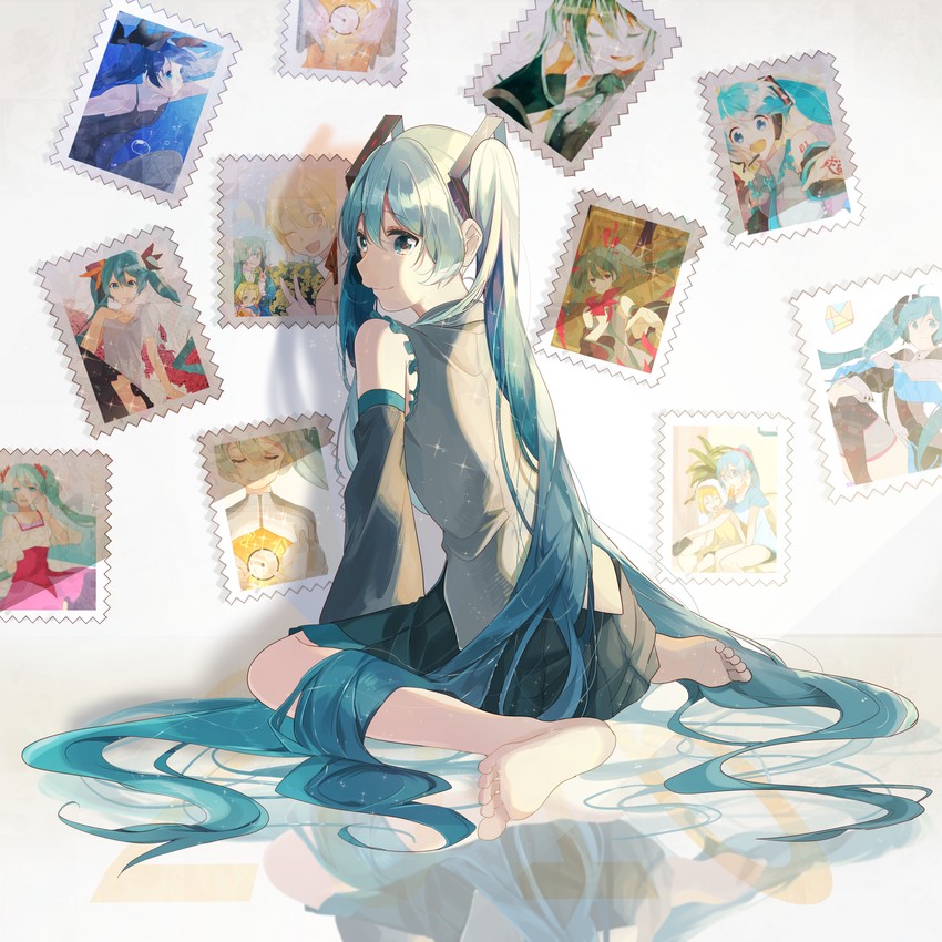 hatsune miku, kagamine rin, kagamine len, and magical mirai miku (vocaloid and 6 more) drawn by omutatsu